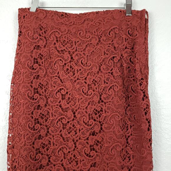 NEW! Zara Woman Crochet Maxi Skirt Rust - L - Picture 2 of 5